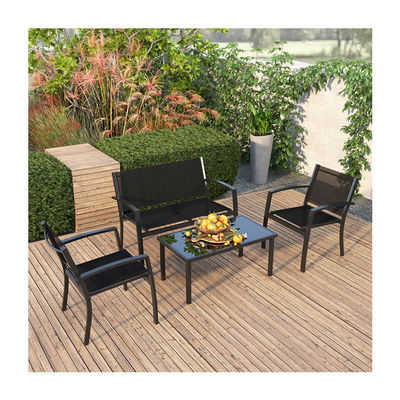 Balcony or Patio Lounge Set Metal Frame Garden Set for Outdoor 4 Seating Relaxation