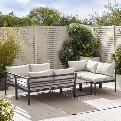 Minimalist Modern Style Outdoor Furniture Set Aluminum Frame Coffee Table Included