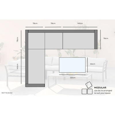 Minimalist Modern Style Outdoor Furniture Set Aluminum Frame Coffee Table Included