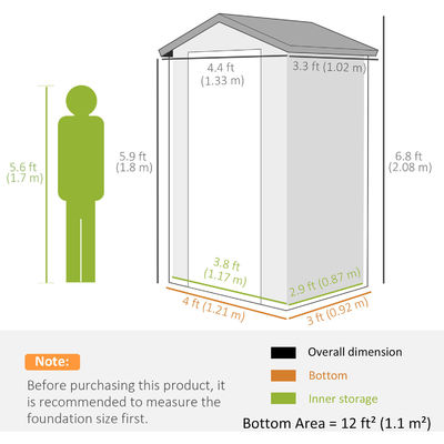 Sustainable AJUNION Waterproof Plastic Garden Shed with Aluminum Frame and Tools House