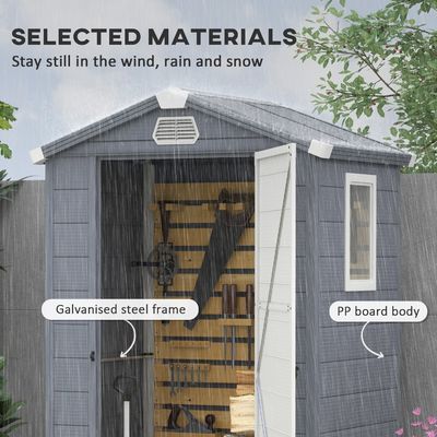 Sustainable AJUNION Waterproof Plastic Garden Shed with Aluminum Frame and Tools House