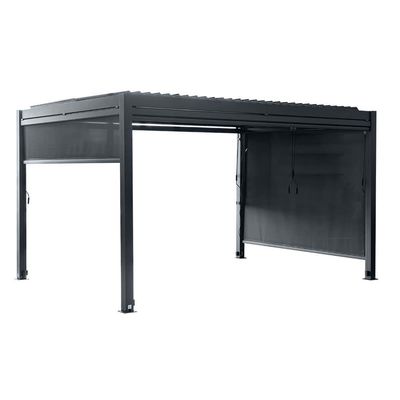 Outdoor Aluminum Bioclimatic Canopy AJUNION Waterproof Louver Garden Pergolas Bridge