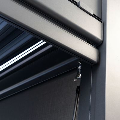 Outdoor Aluminum Bioclimatic Canopy AJUNION Waterproof Louver Garden Pergolas Bridge