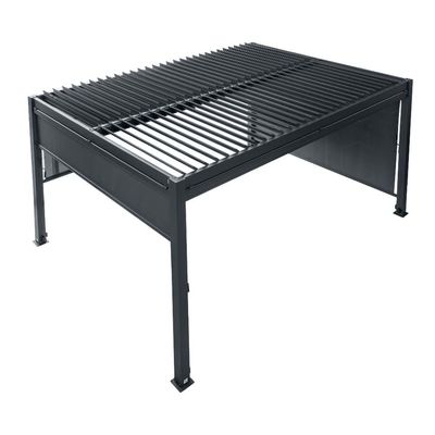 Outdoor Aluminum Bioclimatic Canopy AJUNION Waterproof Louver Garden Pergolas Bridge