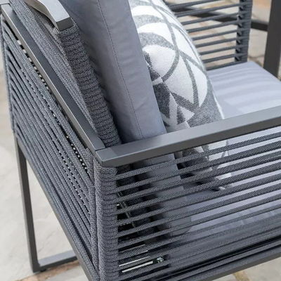 Aluminum Rope Handcrafted Garden Dining Furniture Set for Outdoor Space Saving Design