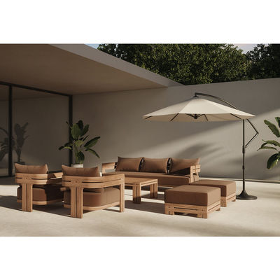 Modern Stylish Natural Teak Wood Lounge Sofa for Hotel Outdoor Patio Furniture Set
