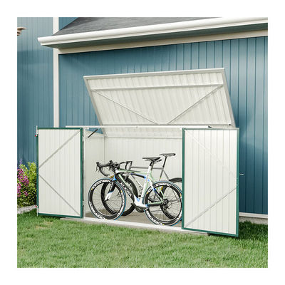 Countyard Storage Shed AJUNION 7ft Steel Metal Bike Shed with Lockable Door and Air vent