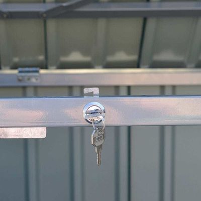 Countyard Storage Shed AJUNION 7ft Steel Metal Bike Shed with Lockable Door and Air vent