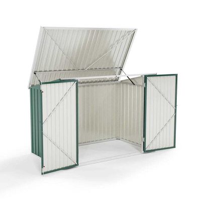 Countyard Storage Shed AJUNION 7ft Steel Metal Bike Shed with Lockable Door and Air vent