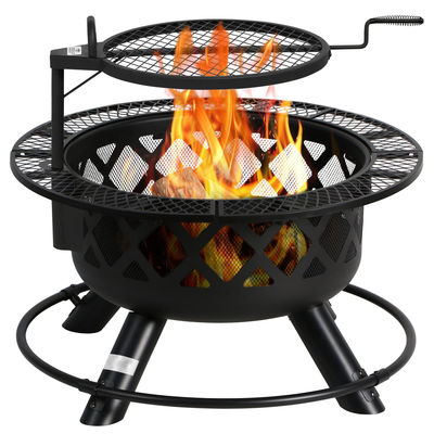 Outdoor Garden AJUNION Removable Cooking Grill 27 Pounds Outdoor Wood Burning Fire Pit