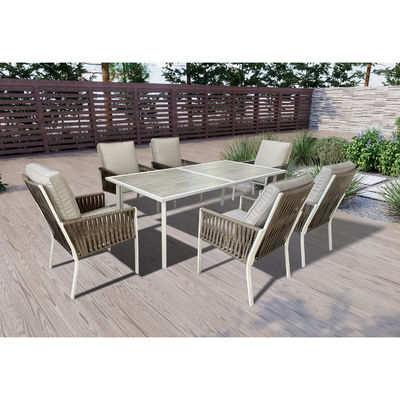 Modern Outdoor Table and Chairs Set for Restaurant Dining AJUNION Aluminum Dining