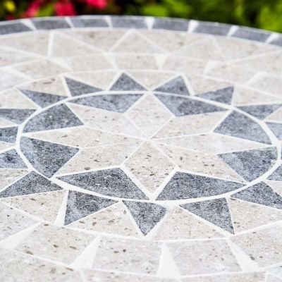 Park Foldable Metal Table and Chair Set for Garden Backyard Antique Mosaic Bistro Set