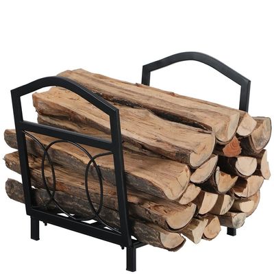 17"L X 13"W X 16"H Small Firewood Log Holder Outdoor Steel Wood Storage Fireplace