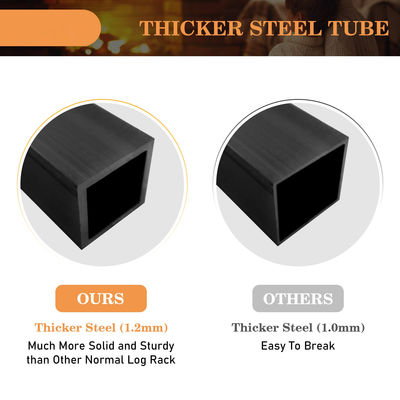 17"L X 13"W X 16"H Small Firewood Log Holder Outdoor Steel Wood Storage Fireplace