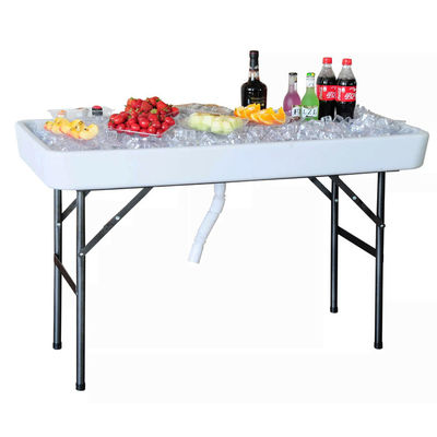 Portable Folding Table for Party Hotel Camping Square HDPE Plastic Metal Chill Ice Cooler