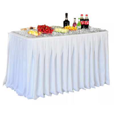 Portable Folding Table for Party Hotel Camping Square HDPE Plastic Metal Chill Ice Cooler