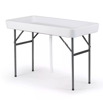 Portable Folding Table for Party Hotel Camping Square HDPE Plastic Metal Chill Ice Cooler