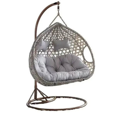 Outdoor Balcony Courtyard Garden Patio Pe Rattan Wicker Egg Swing Chair with Stand
