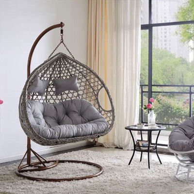 Outdoor Balcony Courtyard Garden Patio Pe Rattan Wicker Egg Swing Chair with Stand