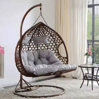 Outdoor Balcony Courtyard Garden Patio Pe Rattan Wicker Egg Swing Chair with Stand