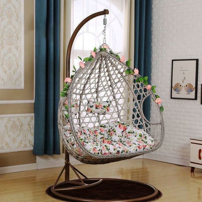 Outdoor Balcony Courtyard Garden Patio Pe Rattan Wicker Egg Swing Chair with Stand