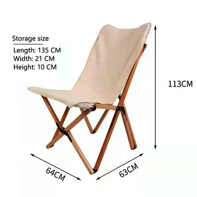 Ultralight Beech Wood Frame Chair Portable Folding Butterfly Camping Chair for Adults