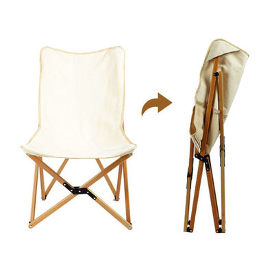 Ultralight Beech Wood Frame Chair Portable Folding Butterfly Camping Chair for Adults