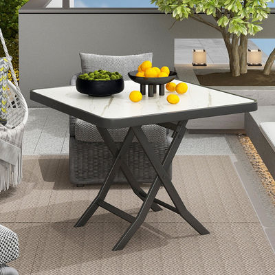 Metal Iron Foldable Coffee Dining Table for Outdoor Camping Cafe Balcony Garden Patio