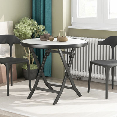Metal Iron Foldable Coffee Dining Table for Outdoor Camping Cafe Balcony Garden Patio
