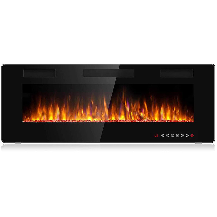 Wall Mounted Electric Fireplace 12 Flame Color Options and Remote Control Included
