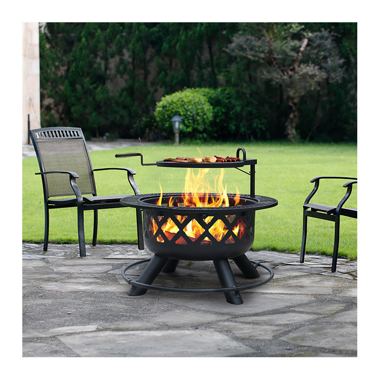 Outdoor Garden AJUNION Removable Cooking Grill 27 Pounds Outdoor Wood Burning Fire Pit