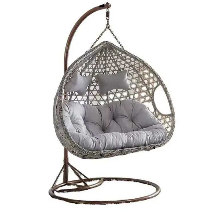Outdoor Balcony Courtyard Garden Patio Pe Rattan Wicker Egg Swing Chair with Stand