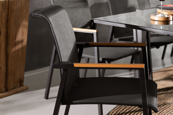 Outdoor 8 Seater Extendable Dining Table Set with Armchair in Modern Luxury Design