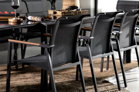 Outdoor 8 Seater Extendable Dining Table Set with Armchair in Modern Luxury Design