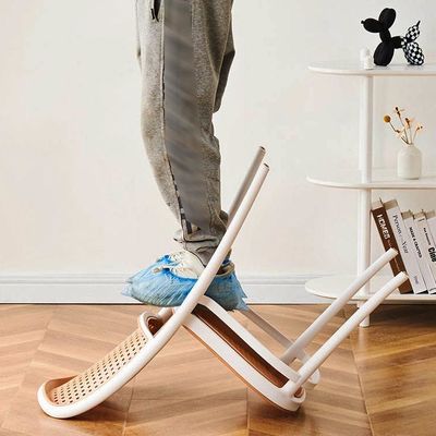 Nordic Stackable PP Plastic Rattan Dinner Chair for Outdoor Garden Cafe Restaurant